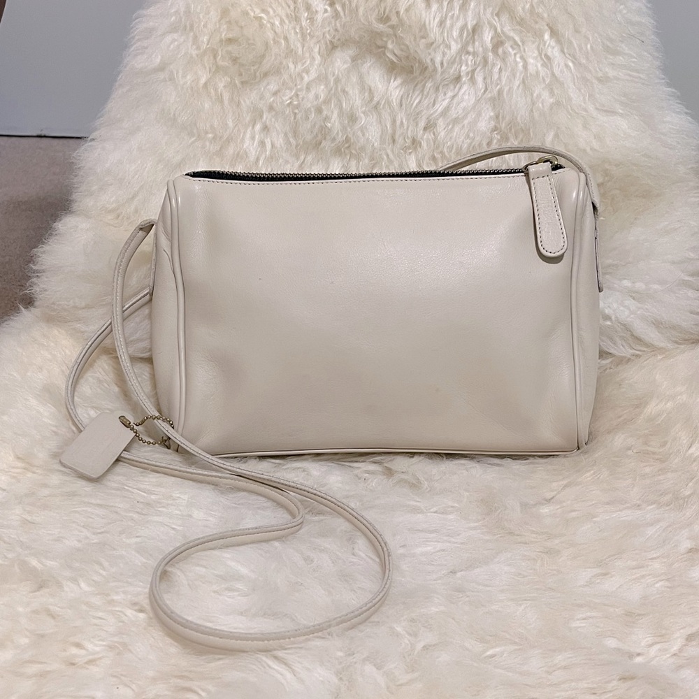 Vintage Coach Slim Zip Crossbody Bag Bone